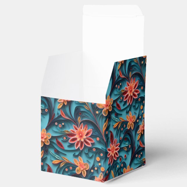 Seamless floral paper pattern Favour Box (Opened)