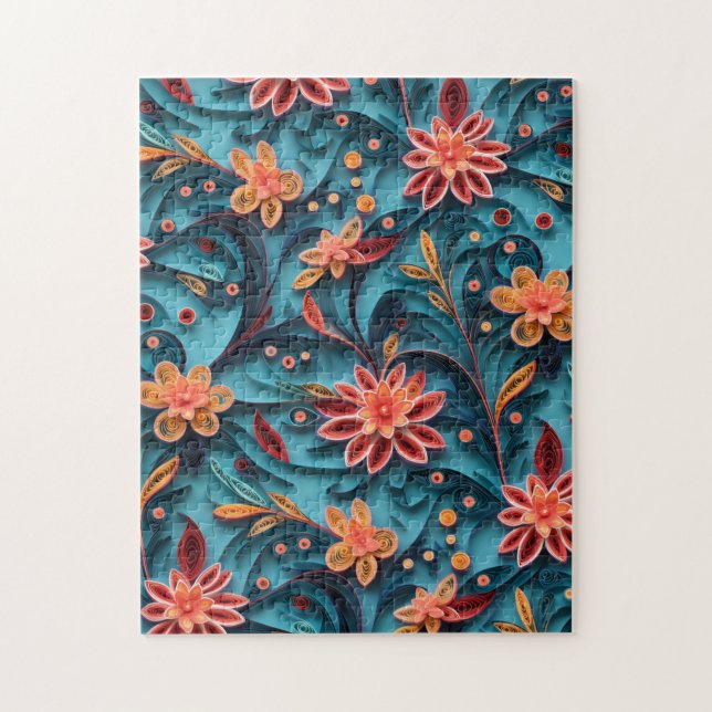 Seamless floral paper pattern Jigsaw Puzzle (Vertical)