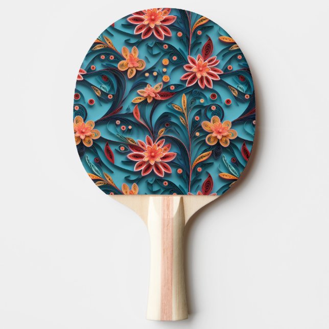 Seamless floral paper pattern Ping Pong Paddle (Front)