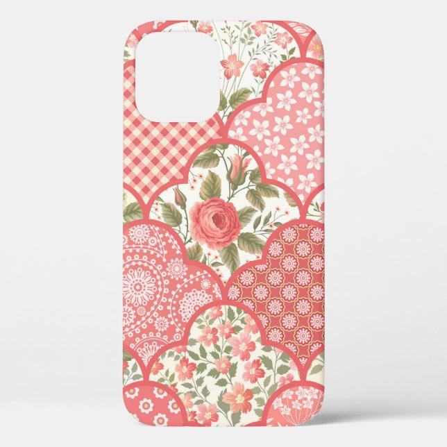 seamless floral patchwork pattern with roses in pa Case-Mate iPhone case (Back)