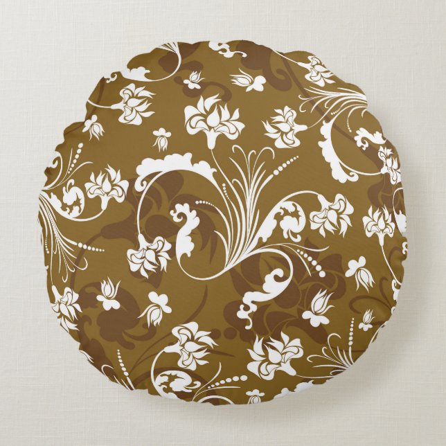 Seamless floral pattern. abstract,art,background,b round cushion (Front)
