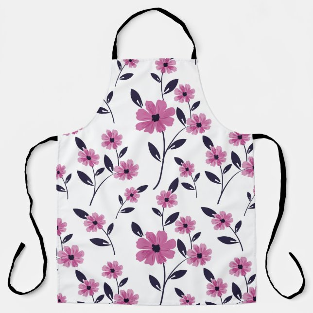 Seamless floral Pattern background,  hand drawn fl Apron (Front)