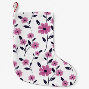 Seamless floral Pattern background, hand drawn fl Small Christmas Stocking