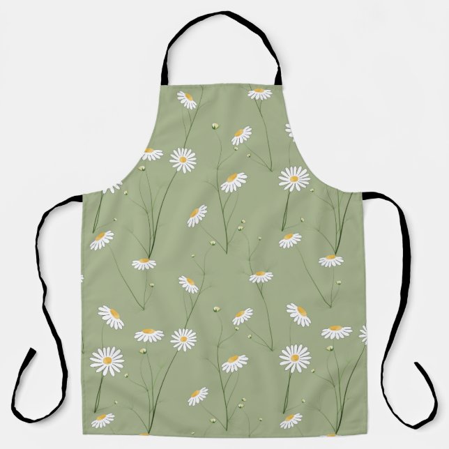 Seamless floral pattern background with cosmos flo apron (Front)