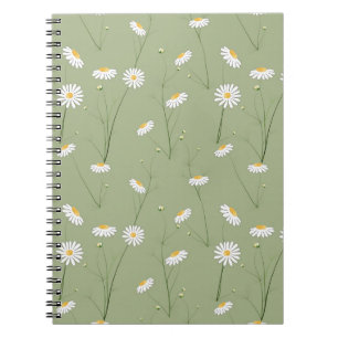 Seamless floral pattern background with cosmos flo notebook