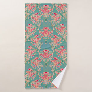 Seamless floral pattern bath towel