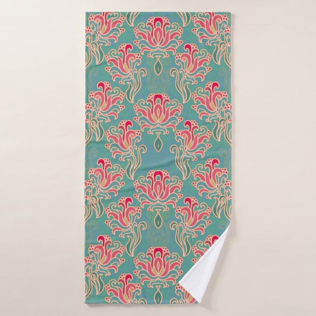 Seamless floral pattern bath towel (Bath Towel)