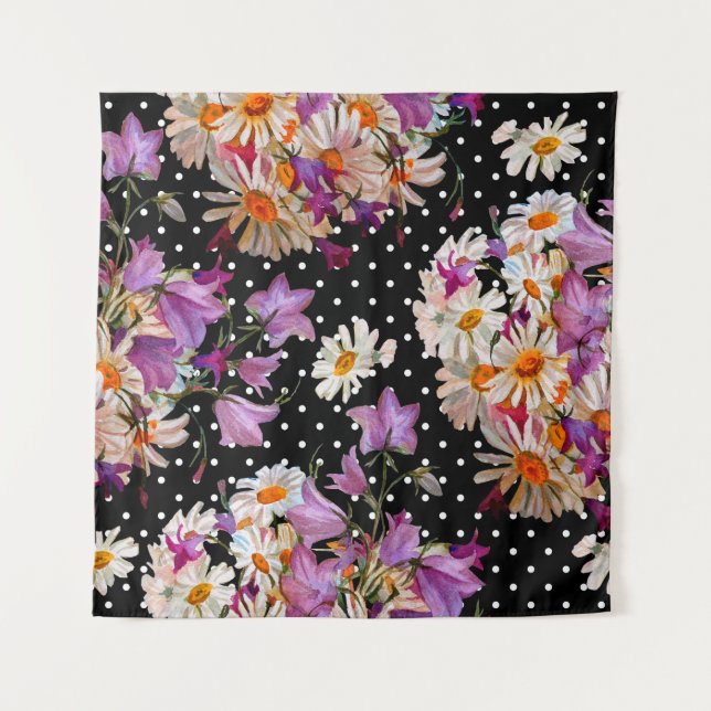 Seamless floral pattern. Bouquet of wild flowers w Tapestry (Front)
