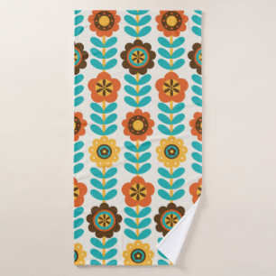 seamless floral pattern design. Vintage illustrati Bath Towel