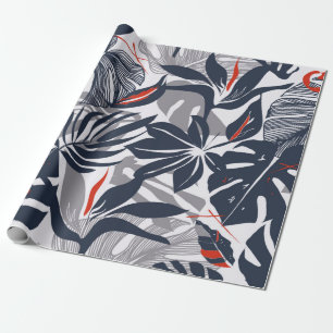 Seamless floral pattern from exotic jungle plants. wrapping paper