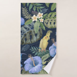 Seamless floral pattern from hand painted watercol bath towel