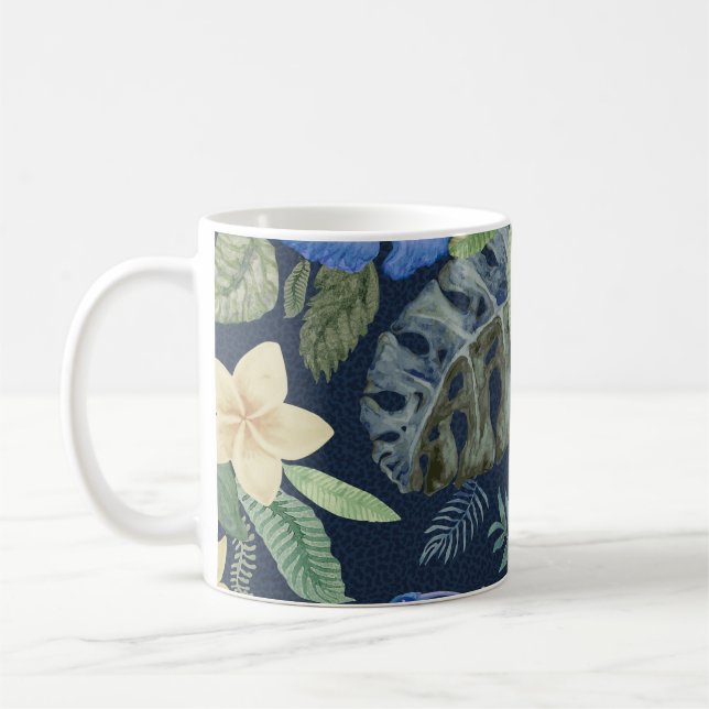 Seamless floral pattern from hand painted watercol coffee mug (Left)