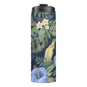 Seamless floral pattern from hand painted watercol thermal tumbler