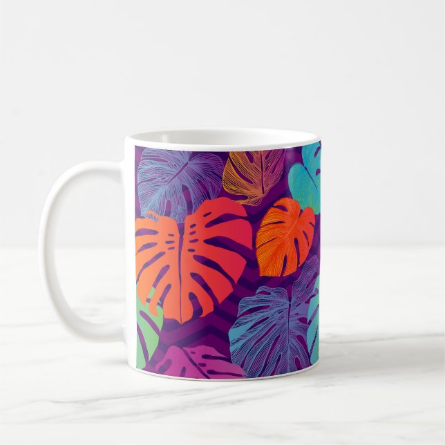 Seamless floral pattern from Tropical Monstera del Coffee Mug (Left)
