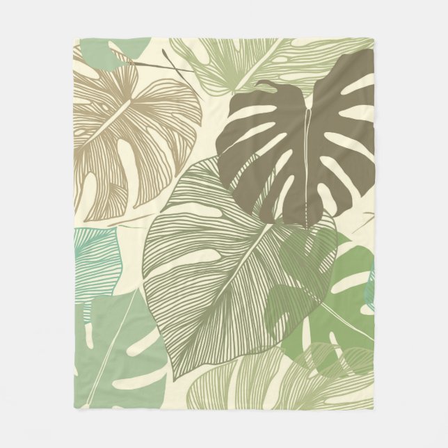 Seamless floral pattern from Tropical Monstera del Fleece Blanket (Front)
