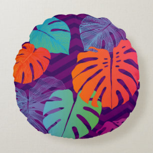 Seamless floral pattern from Tropical Monstera del Round Cushion