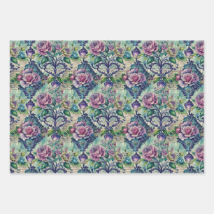 Seamless Floral Pattern Furniture Decoupage Wrapping Paper Sheet