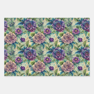 Seamless Floral Pattern Furniture Decoupage Wrapping Paper Sheet