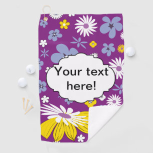 Seamless Floral Pattern Golf Towel