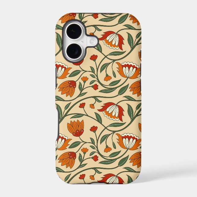 Seamless floral pattern in beige background (Back)