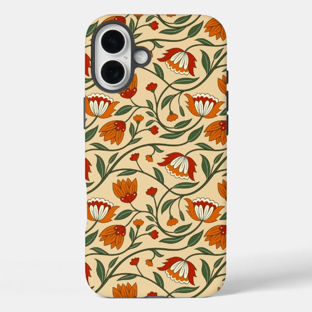 Seamless floral pattern in beige background Case-Mate iPhone case (Back)