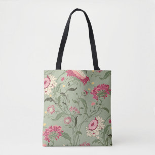 Seamless floral pattern in folk style with wildflo tote bag