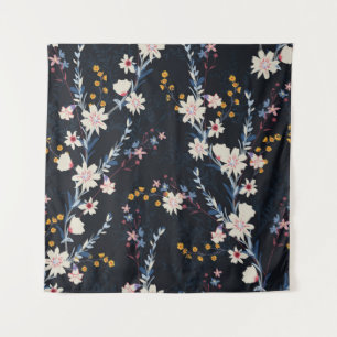 Seamless floral pattern in the night garden tapestry