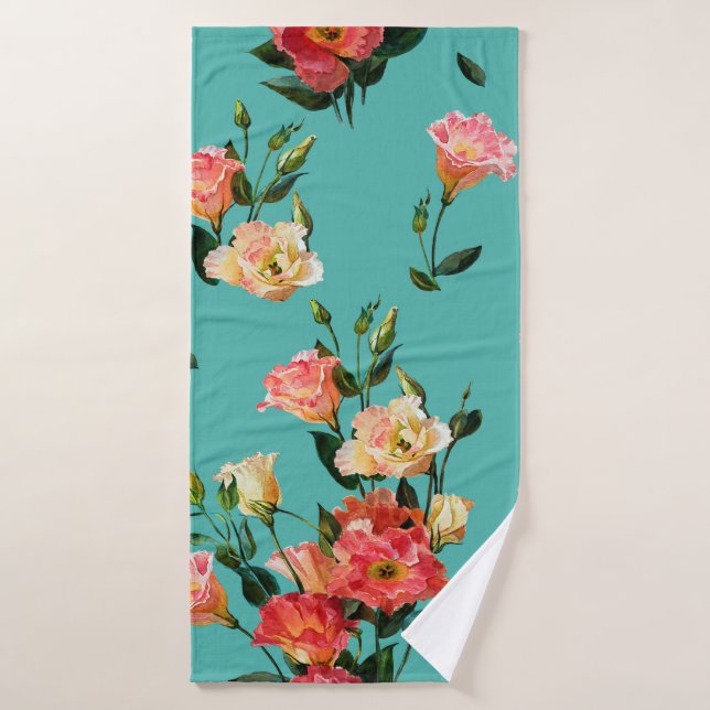 Seamless floral pattern in victorian style. Bouque Bath Towel (Bath Towel)
