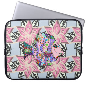 Seamless floral pattern. Leaf natural pattern in b Laptop Sleeve