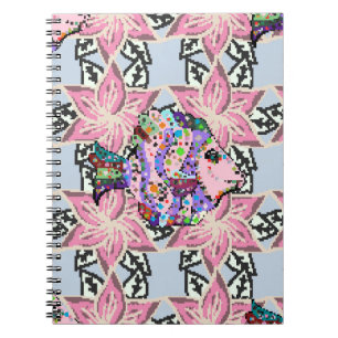 Seamless floral pattern. Leaf natural pattern in b Notebook