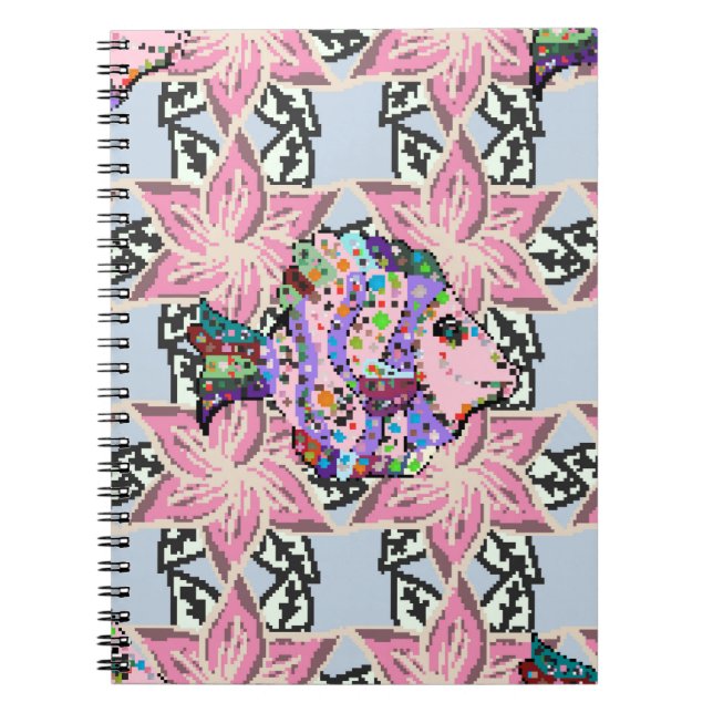 Seamless floral pattern. Leaf natural pattern in b Notebook (Front)