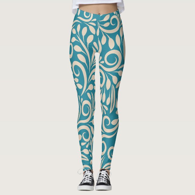 Seamless floral pattern leggings (Front)