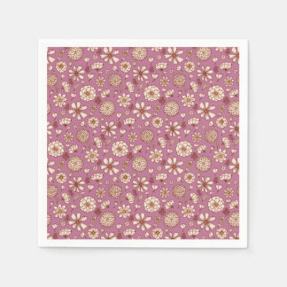 Seamless Floral pattern maroon Napkin