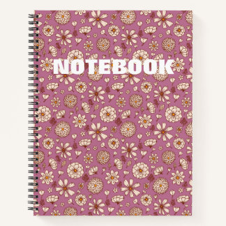 Seamless Floral pattern maroon Notebook