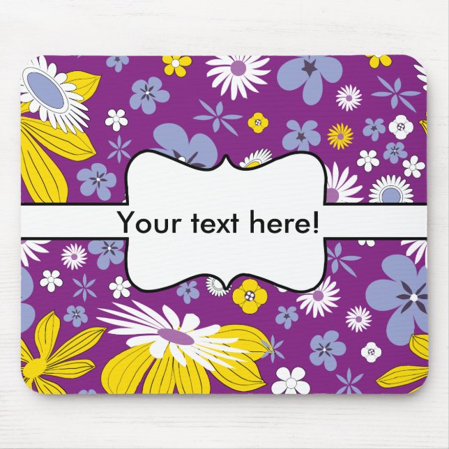Seamless Floral Pattern Mouse Pad (Front)