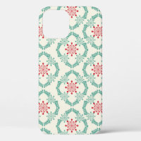 Seamless floral pattern of abstract flowers and le