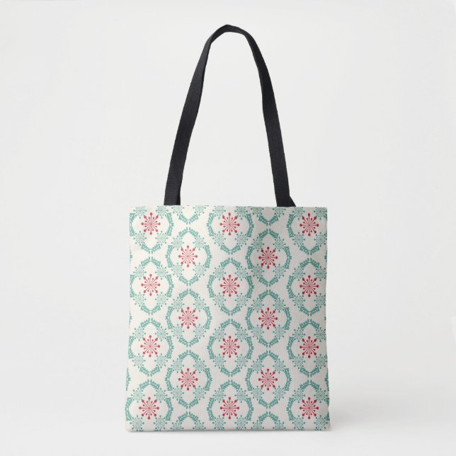 Seamless floral pattern of abstract flowers and le tote bag (Front)