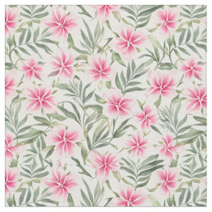 Seamless Floral Pattern Oleander Flowers Fabric
