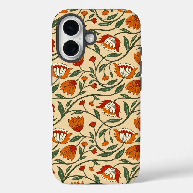 Seamless floral pattern on beige background Case-Mate iPhone case (Back)