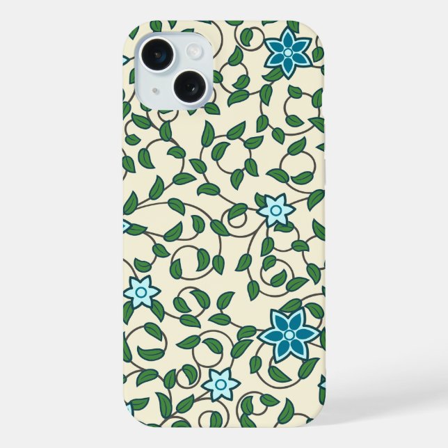 Seamless floral pattern on beige background iPhone case (Back)