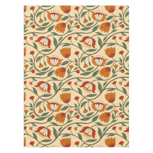 Seamless floral pattern on beige background tablecloth
