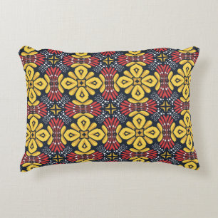Seamless floral pattern on black background decorative cushion