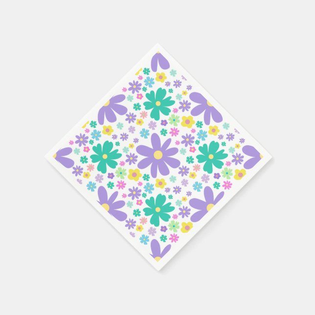 Seamless Floral Pattern Paper Napkins (Corner)