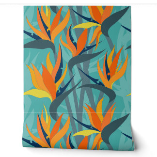 Seamless Floral Pattern Plant Strelitzia G631 Wallpaper