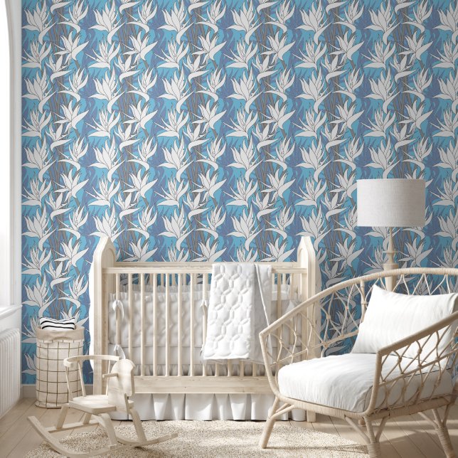 Seamless Floral Pattern Plant Strelitzia G632 Wallpaper (Kids)