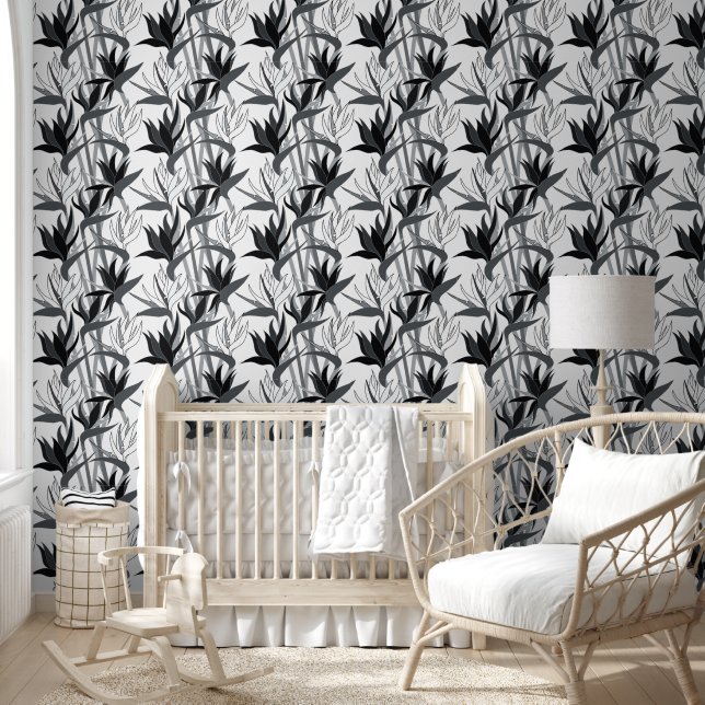 Seamless Floral Pattern Plant Strelitzia G634 Wallpaper (Kids)