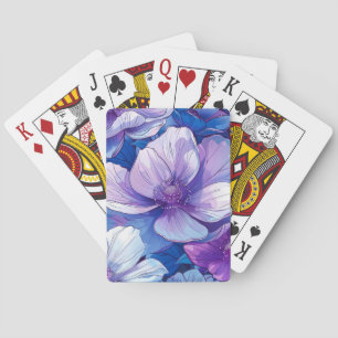 Seamless Floral Pattern Playing Cards