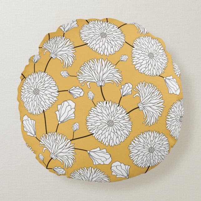 Seamless floral pattern. print with flowers. Texti Round Cushion (Front)