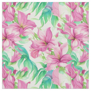 Seamless Floral Pattern Puakenikeni Flowers Fabric