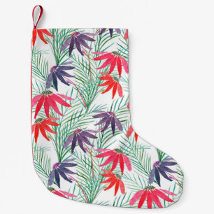 Seamless floral pattern. Red, purple flowers on a Small Christmas Stocking